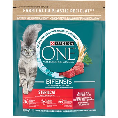 PURINA ONE® ADULT STERILCAT Bogata govedinom i pšenicom, 8x800g  slika 1