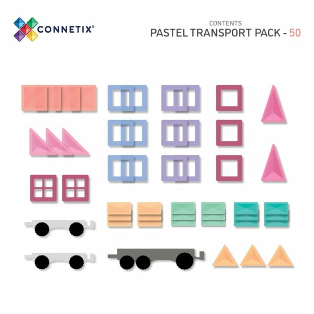 Connetix Magnetne pločice za slaganje Pastel Transport Pack, 50kom slika 2