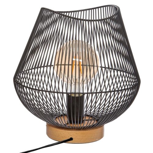 Atmosphera lampa 26x28cm metal/drvo crna slika 1