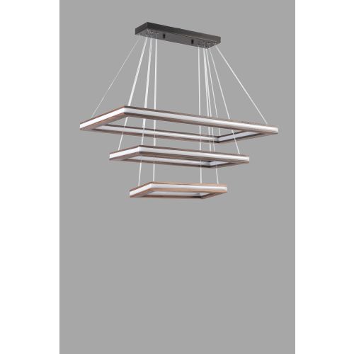 Lüx Bergama 3 Lü Yanık Ledli Avize 3 Renk Copper Chandelier slika 2