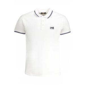 CAVALLI CLASS MEN'S WHITE SHORT SLEEVED POLO SHIRT