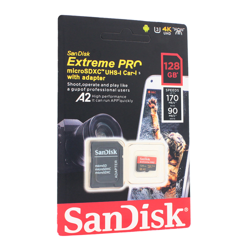 Mem. Kartica SanDisk SDHC 128GB Extreme PRO 4K UHD V30 sa adapterom CN slika 1