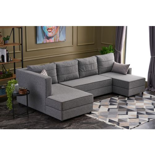 Atelier Del Sofa Kutna garnitura na razvlačenje, Sivo, Ece Panoramik - Grey slika 1