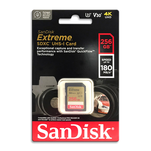 Mem.Kartica SanDisk SDXC 256GB Extreme, 180MB/s UHS-I Class 10 U3 V30 slika 1