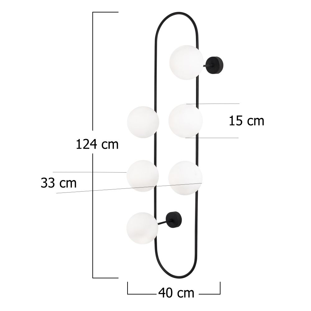 Abaküs - 4921 Crno-Bijela Zidna Lampa slika 3