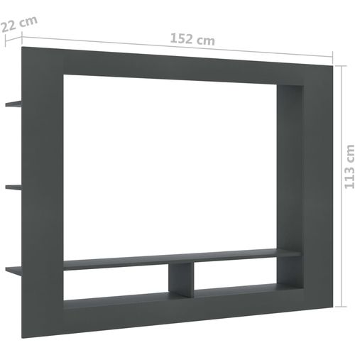 TV ormarić sivi 152 x 22 x 113 cm od konstruiranog drva slika 6