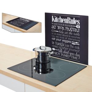 Zeller Stakleni pokrov za ploču za kuhanje "Lovely Kitchen", staklo, 56x50 cm, 26310