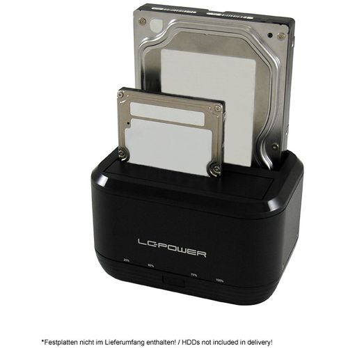 LC power HDD DOCKING LC-DOCK-U3-III USB3.0 2x2.5/3.5" HDD/SSD Black slika 2