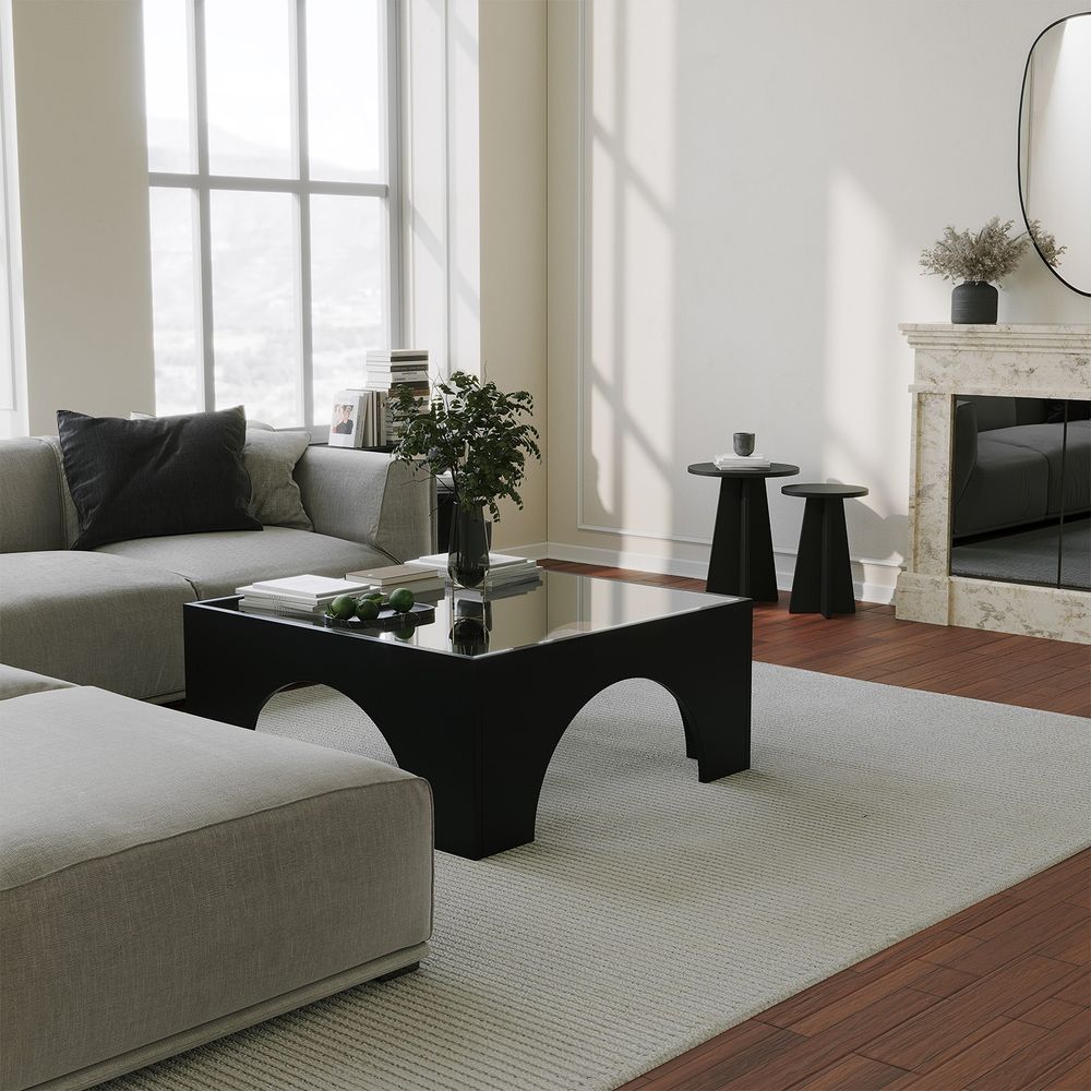 Stakleni stolić za kafu Seine Black Transparent slika 3