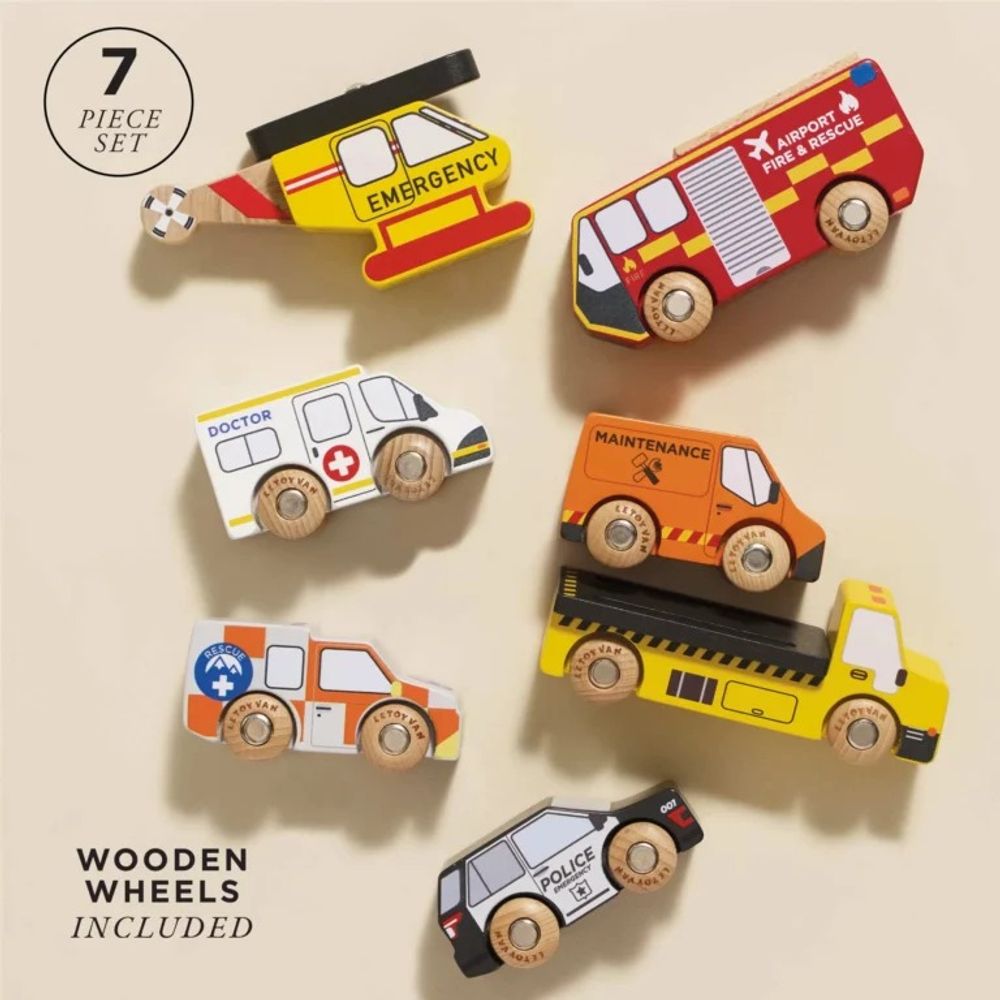 Le Toy Van Set drvenih spasilačkih vozila slika 2