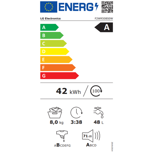 LG slim perilica rublja F2WR508S0W 8 kg slika 2