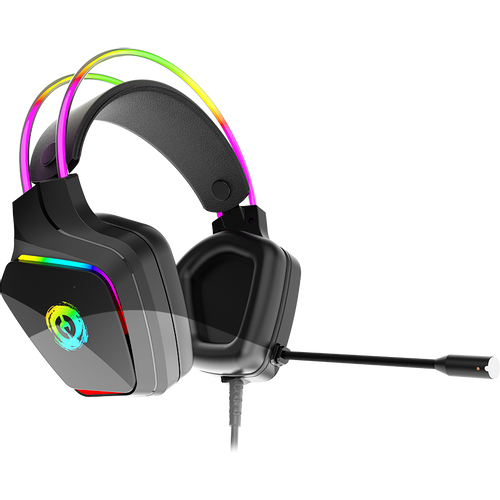 CANYON Darkless GH-9A, RGB gaming headset with Microphone, Microphone frequency response: 20HZ~20KHZ, ABS+ PU leather, USB*1*3.5MM jack plug, 2.0M PVC cable, weight:280g, black slika 2