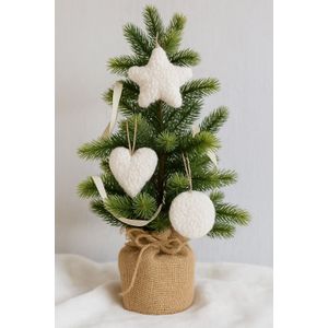 Christmas ornament 3 Lu Set, colour: white