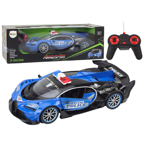 Auto na daljinsko upravljanje RC Police Car in 1:12 - plavi slika 1