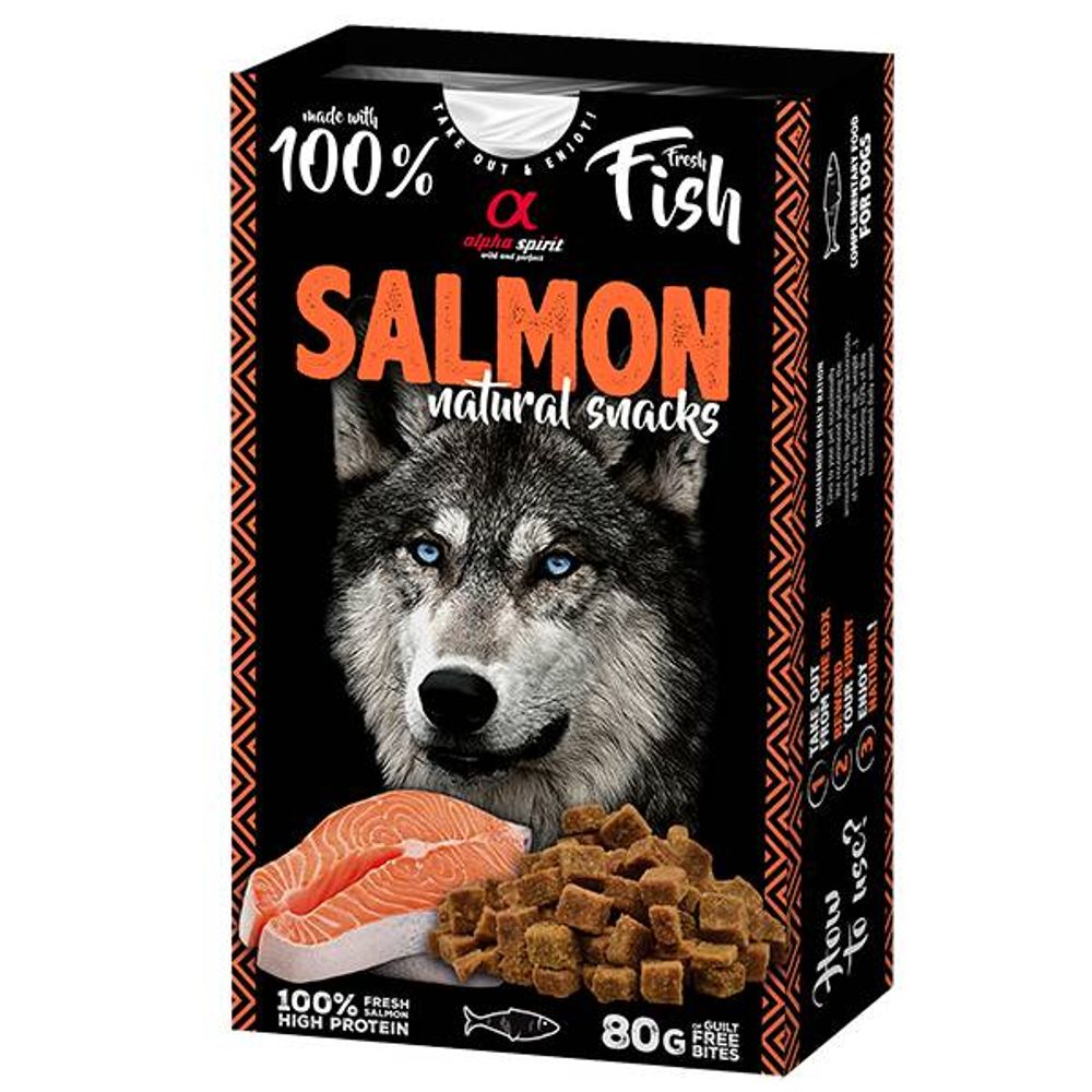 Alpha Spirit natural snack sa lososom, za pse 80g slika 1