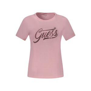 GUESS JEANS WOMEN'S SHORT SLEEVE T-SHIRT PINK