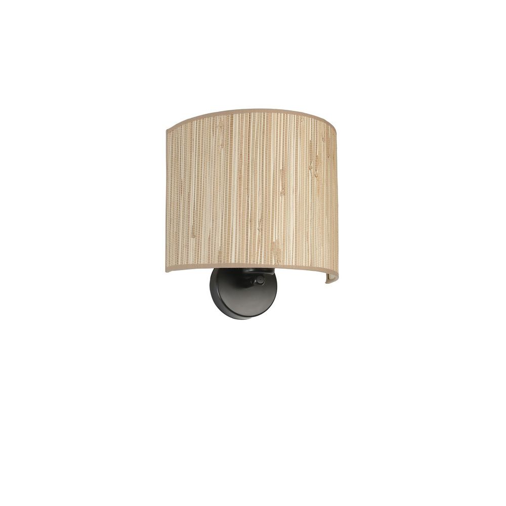Zidna lampa Bambu 09 s abajurima od hrasta i crnim metalnim tijelom slika 3