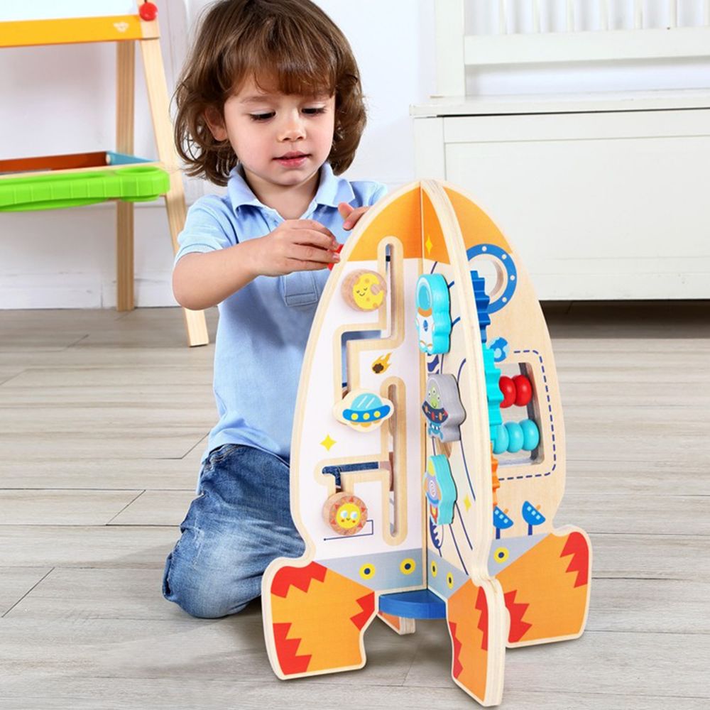 Tooky toy velika drvena obrazovna igračka, višenamjenska raketa slika 2