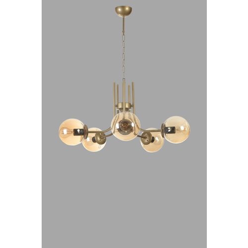 Nevada 5 Li Eskitme Bal Camlı Avize Amber
Gold Chandelier slika 4