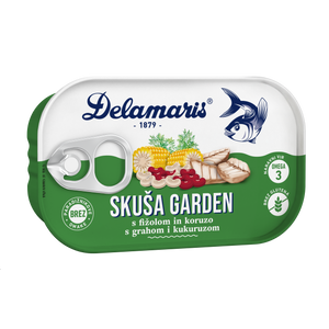 Delamaris skuša s grahom i kukuruzom Garden, 125 g