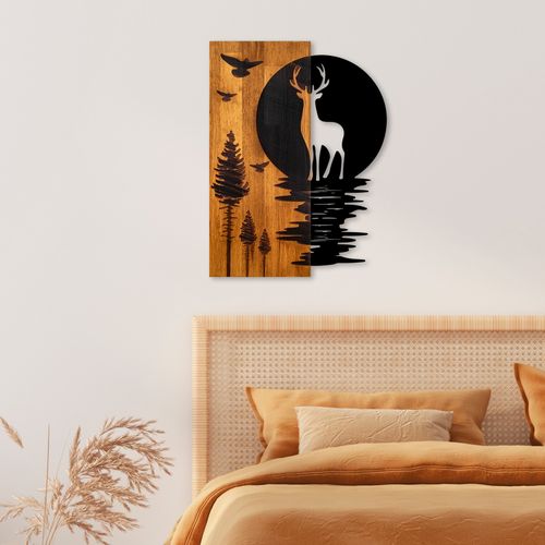 Deer and Moon Walnut
Black Decorative Wooden Wall Accessory slika 3