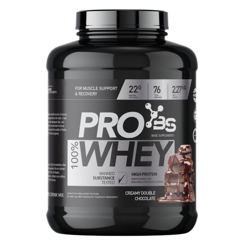 100% PRO WHEY 2.27KG BASIC SUPPLEMENTS -  Creamy Double Chocolate slika 1