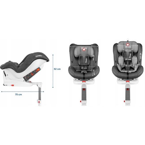 Lionelo autosjedalica Lennart, ISOFIX+noga, 0-18Kg, siva, 5g JAMSTVA slika 8