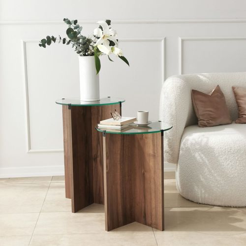 Lily - Walnut Walnut Nesting Table (2 Pieces) slika 1