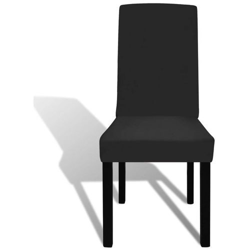 Ravne rastezljive navlake za stolice 6 kom crne slika 3