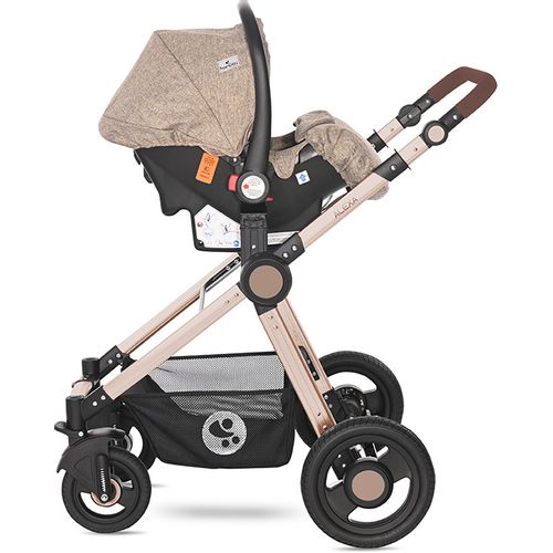 LORELLI ALEXA Kolica 3u1 Pearl Beige: Košara + Autosjedalica + Zimska Navlaka (0mj+) - (do 15kg/96cm) slika 9