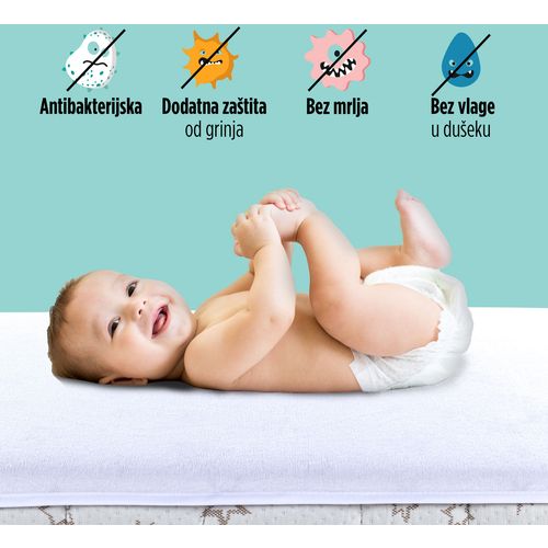 Vodootporna zaštita za dušek Vitapur Baby Protect white 60x120 cm slika 4