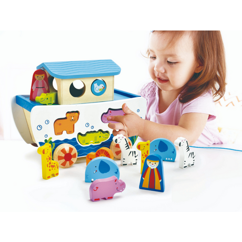 Hape Drvena igračka na povlačenje Pull Along Noah's Ark E8049A slika 7