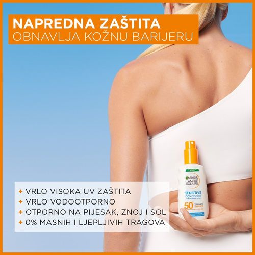 Garnier Ambre Solaire mlijeko za zaštitu od sunca u spreju za osjetljivu kožu SPF 50+  slika 3