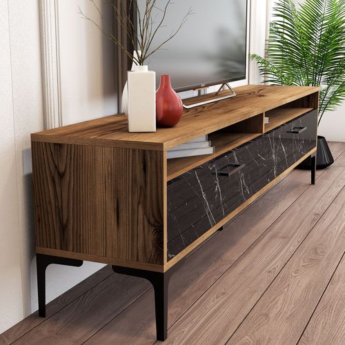 Woody Fashion TV jedinica, Istanbul - Walnut, Black Marble slika 4