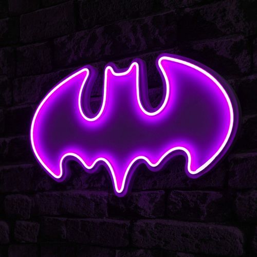 Wallity Ukrasna plastična LED rasvjeta, Batman Bat Light - Pink slika 8