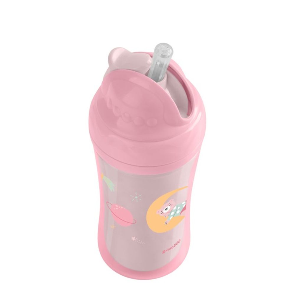 Kikka Boo Čaša sa silikonskom slamkom Moony Me 220ml, Pink slika 3