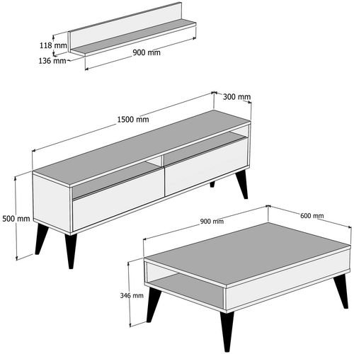 Best - White White Living Room Furniture Set slika 4