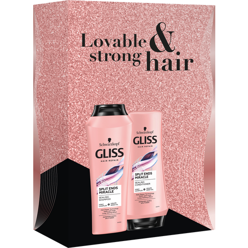 Gliss Split Ends Miracle Poklon paket za kosu Šampon 250 ml + Regenerator 200 ml slika 2