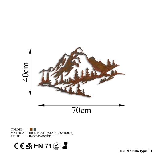 Wallity Metalna zidna dekoracija, Mountain - 3 slika 7