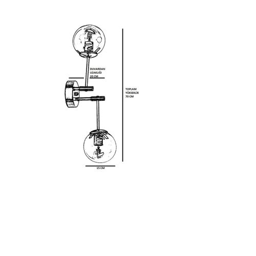 Dolunay 2 Li Eskitme Beyaz Camlı Aplik White Wall Lamp slika 4