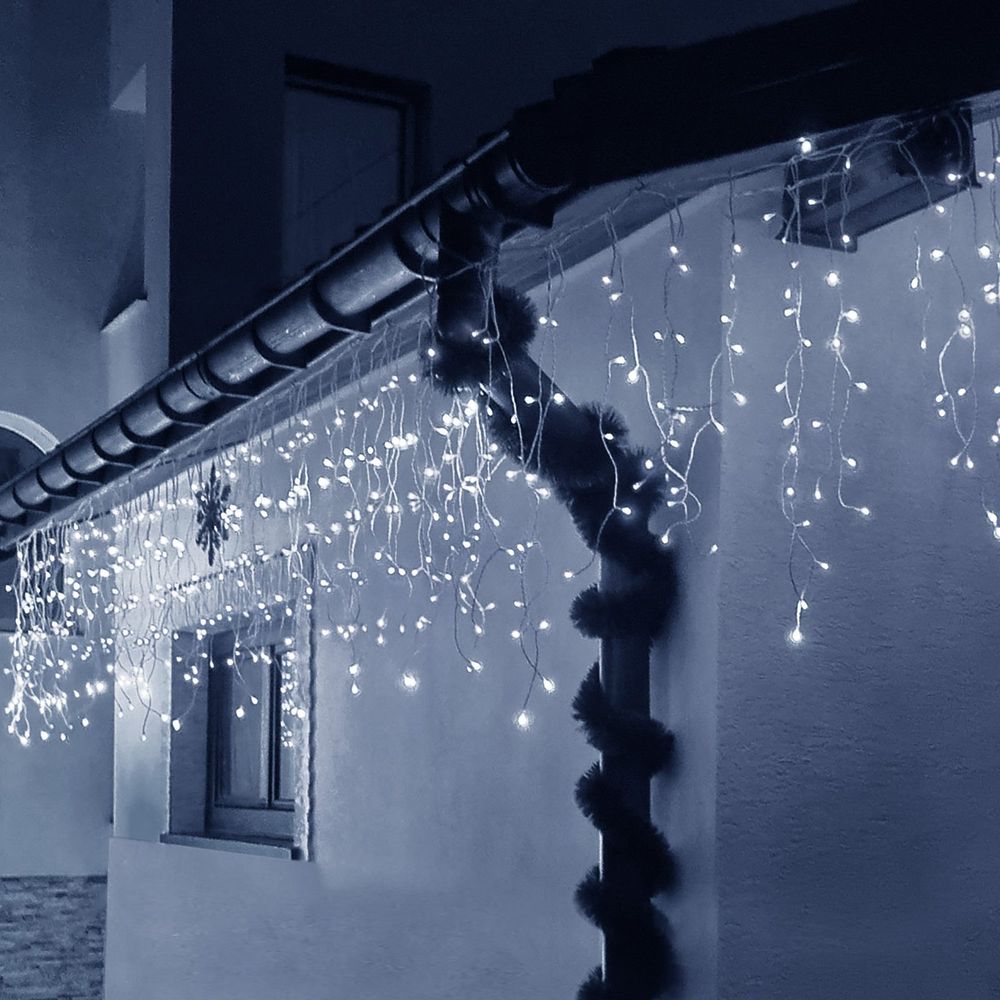 Božićna LED zavjesa s daljinskim upravljačem 300 LED, hladno bijela slika 6