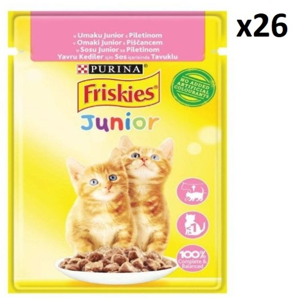 Friskies Junior mokra hrana za mačke Piletina 26x85g XXL slika 1