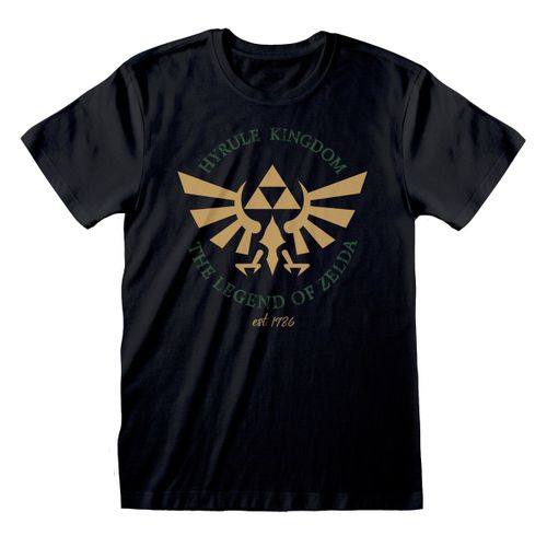 Unisex Majica Kratkih Rukava The Legend of Zelda Hyrule Kingdom Crest Crna S slika 1