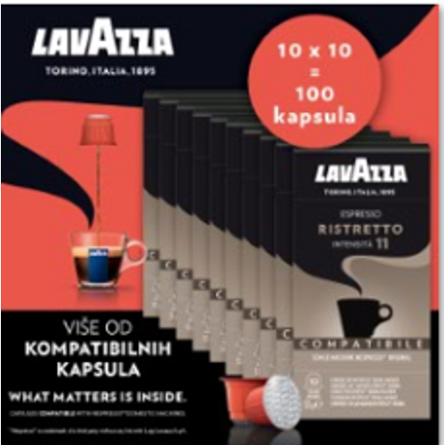 Lavazza nespresso kompatibilne kapsule 100 kom(10x10) XXL / Ristretto slika 3