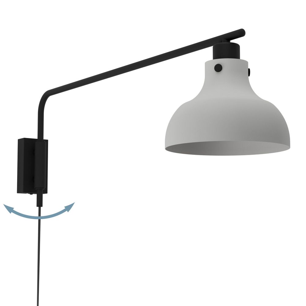 Eglo zidna lampa Matlock E27, crno-siva slika 4