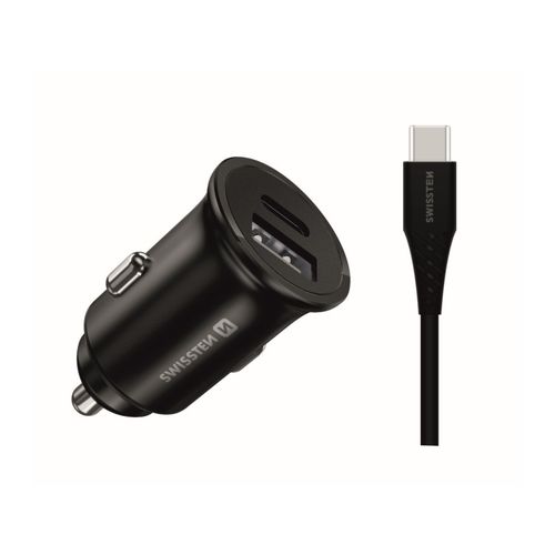 SWISSTEN punjač za auto, 1xUSB-C, 1xUSB, CL PRO Supe Fast 35W + USB-C kabel 1.2m slika 3