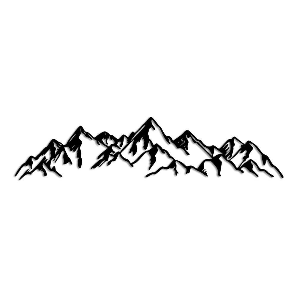 Decorative metal wall accessory Mountain View - 1, colour: black slika 5