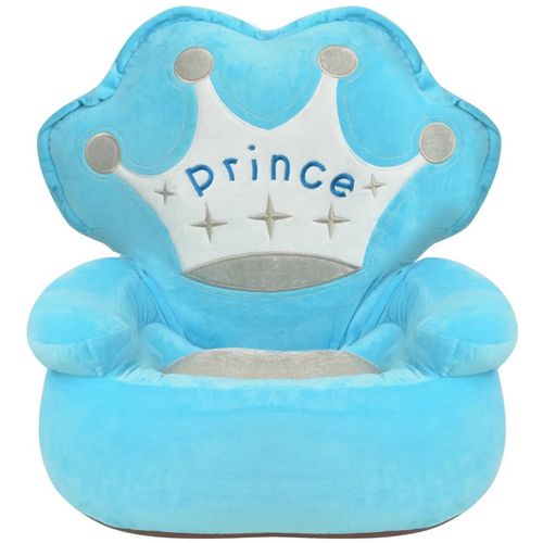 Plišana dječja fotelja s natpisom Prince plava slika 17