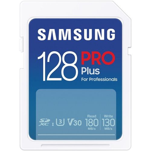 Samsung MB-SD128SB/WW SD Card 128GB, PRO Plus, SDXC, UHS-I U3 V30 Class 10, Read up to 180MB/s, Write up to 130 MB/s, for 4K and FullHD video recording, w/USB Card Reader slika 2