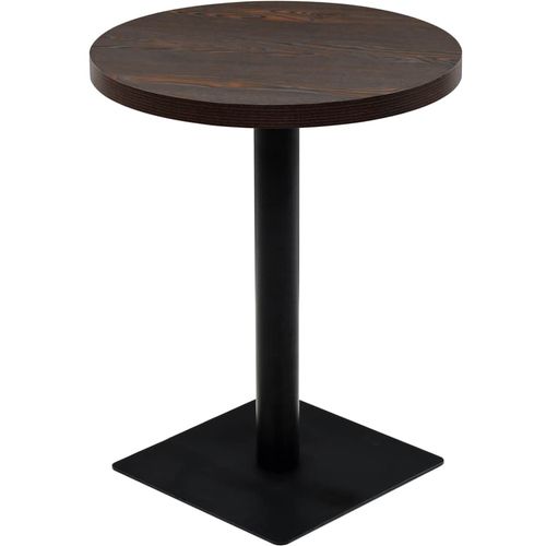 Okrugli stol za bistro od MDF-a i čelika 60 x 75 cm tamni pepeljasti slika 1